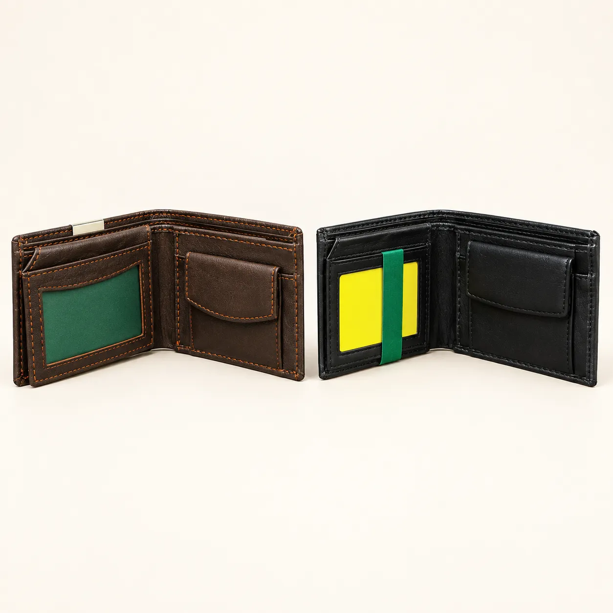 Woodland Rugged Leather Bi-Fold Wallet with ID Window - view 4